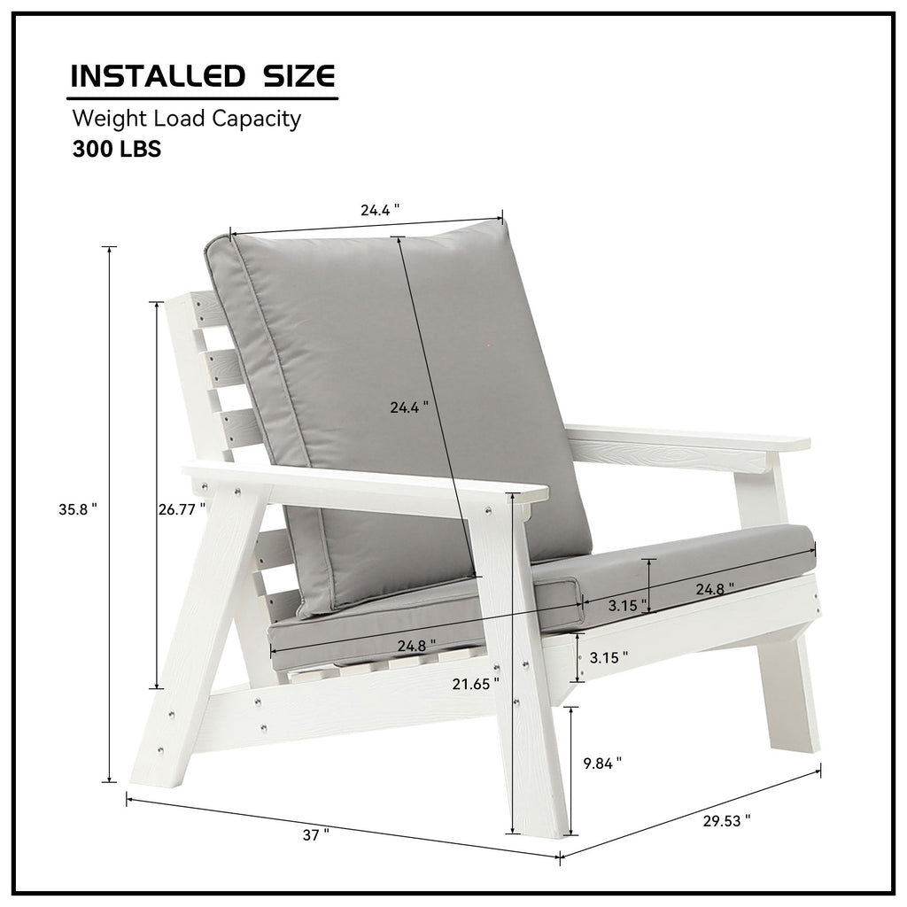 HIPS All-Weather Outdoor Single Sofa with Cushion