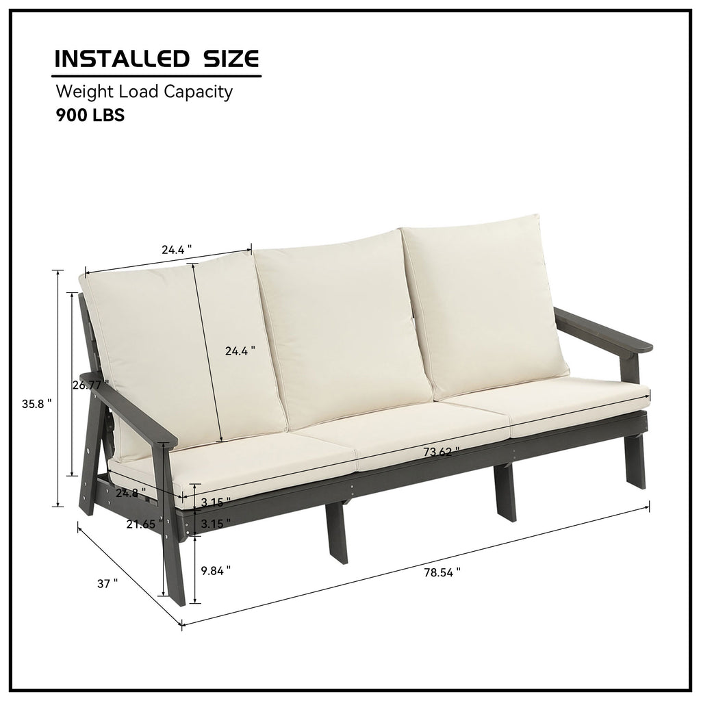 HIPS 3 Seater Outdoor Garden Sofa Set