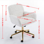 A&A Furniture Office Chair - Adjustable Vanity Chair in Orange