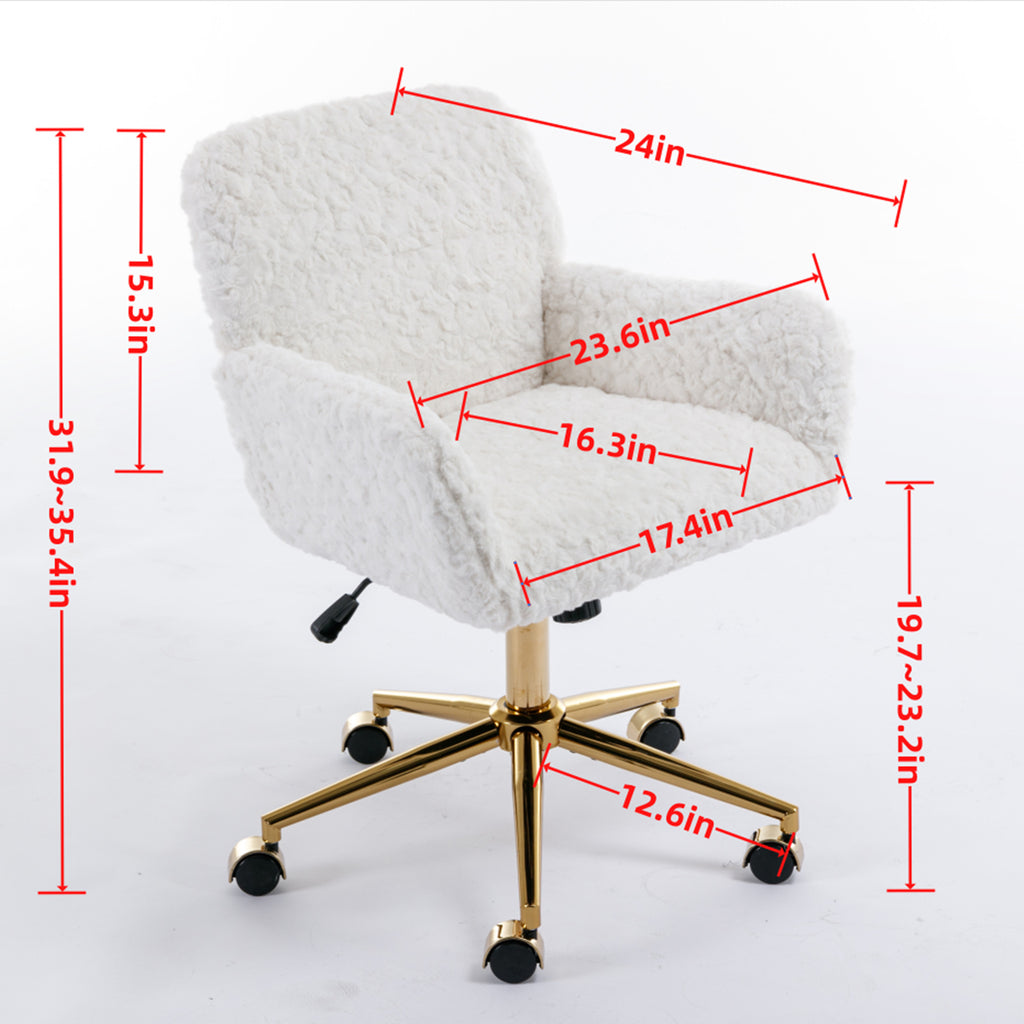 A&A Furniture Office Chair with Golden Metal Base