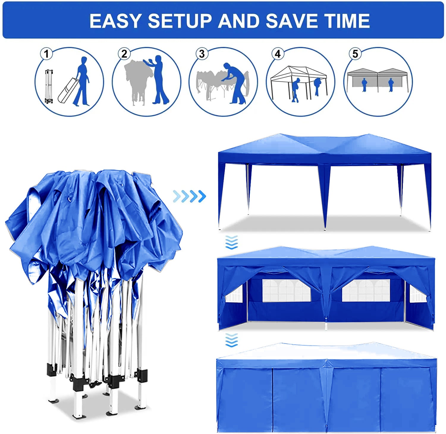 10'x20' EZ Pop Up Canopy Outdoor Portable Party Folding Tent