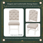 TREXM Retro Style Dining Chair Set with 4 Upholstered Chairs