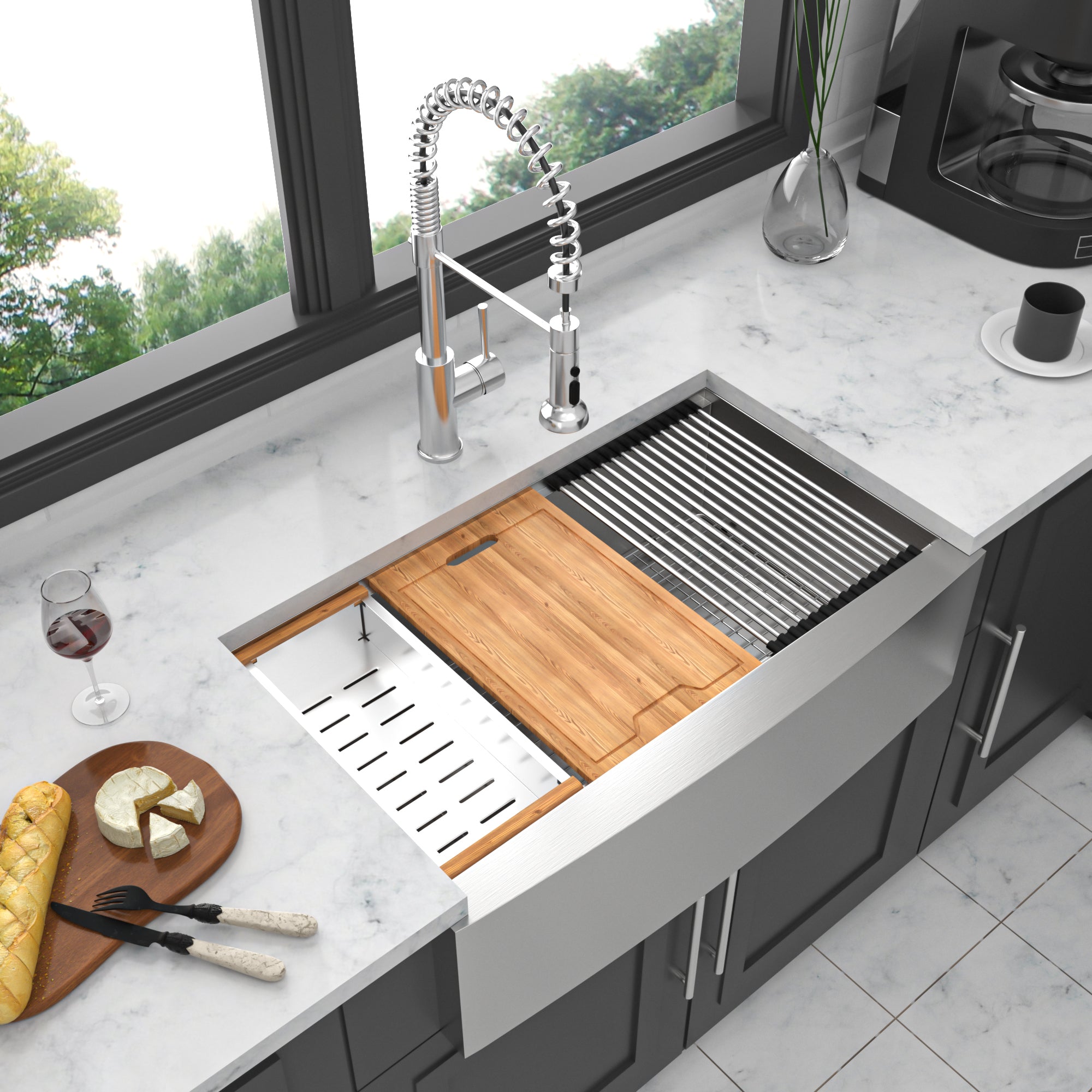 36 Farmhouse Sink Workstation