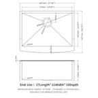 27 Inch Gunmetal Black Farmhouse Kitchen Sink