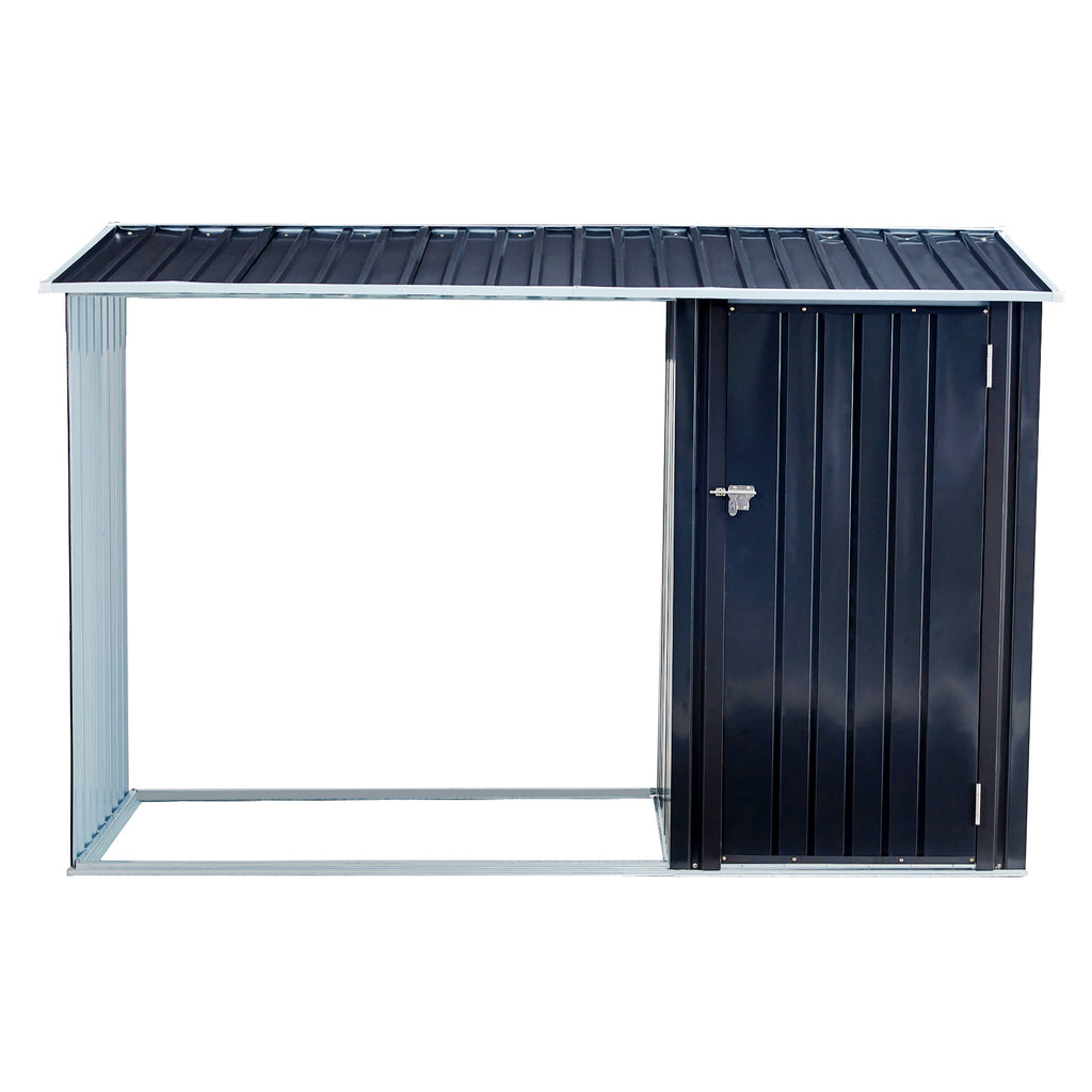 Firewood Storage Shed - Anthracite Galvanized Steel