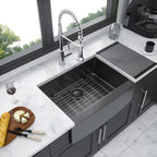 27 Inch Gunmetal Black Farmhouse Kitchen Sink
