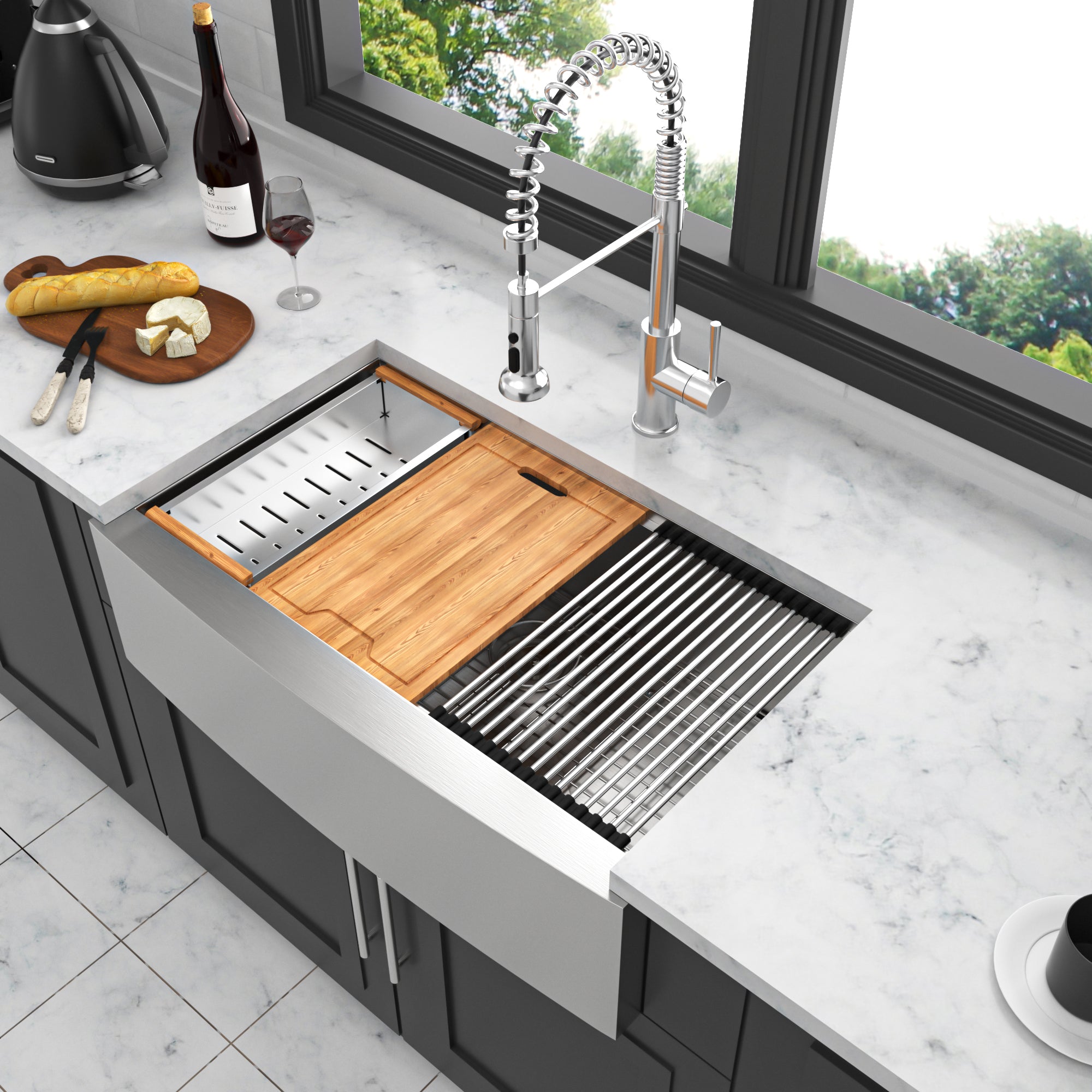 36 Farmhouse Sink Workstation