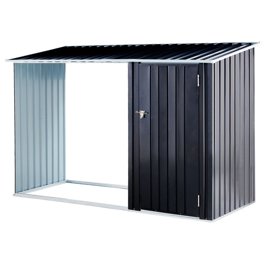 Firewood Storage Shed - Anthracite Galvanized Steel