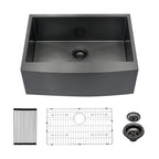 27 Inch Gunmetal Black Farmhouse Kitchen Sink