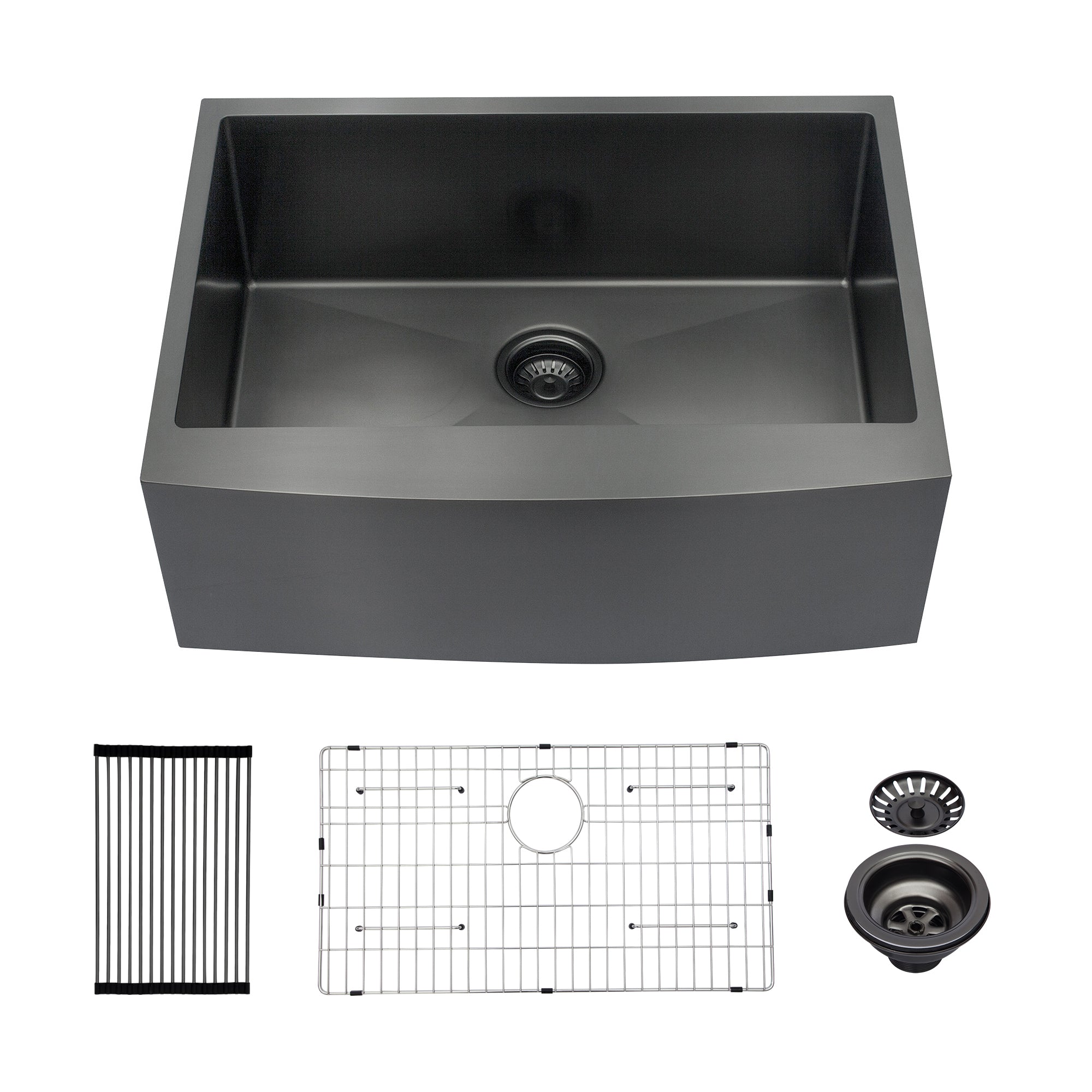 27 Inch Gunmetal Black Farmhouse Kitchen Sink