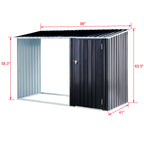Firewood Storage Shed - Anthracite Galvanized Steel