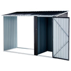 Firewood Storage Shed - Anthracite Galvanized Steel