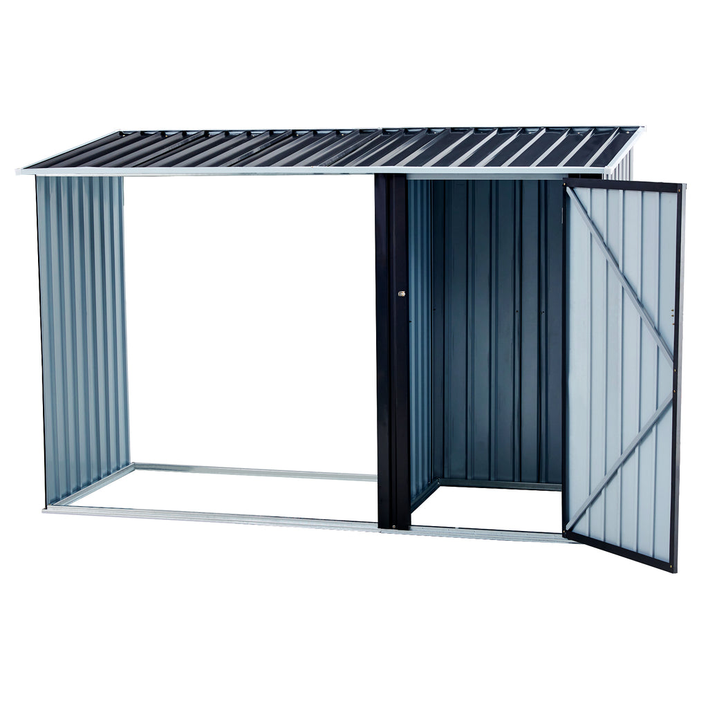 Firewood Storage Shed - Anthracite Galvanized Steel