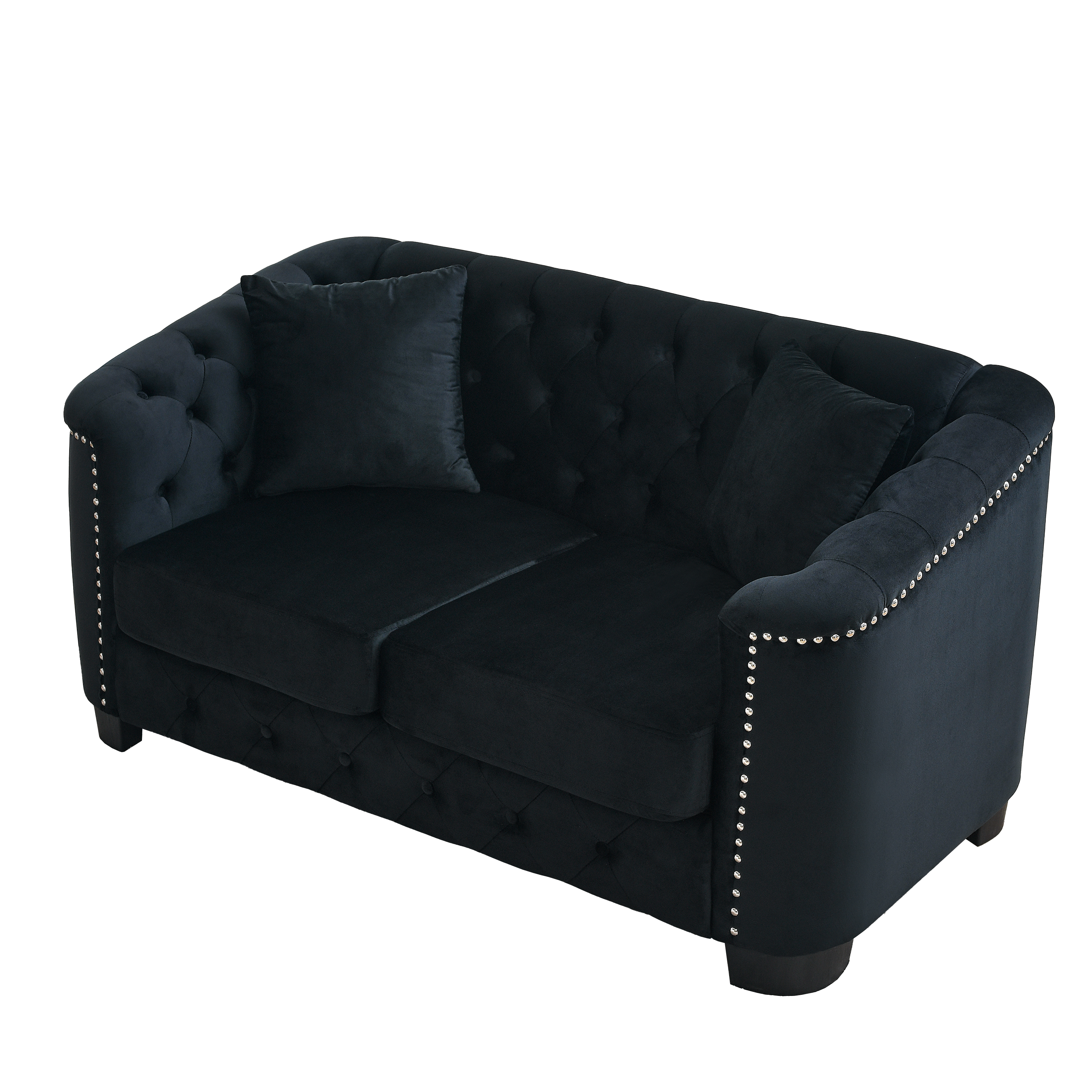 59-Inch Modern Chesterfield Velvet Sofa