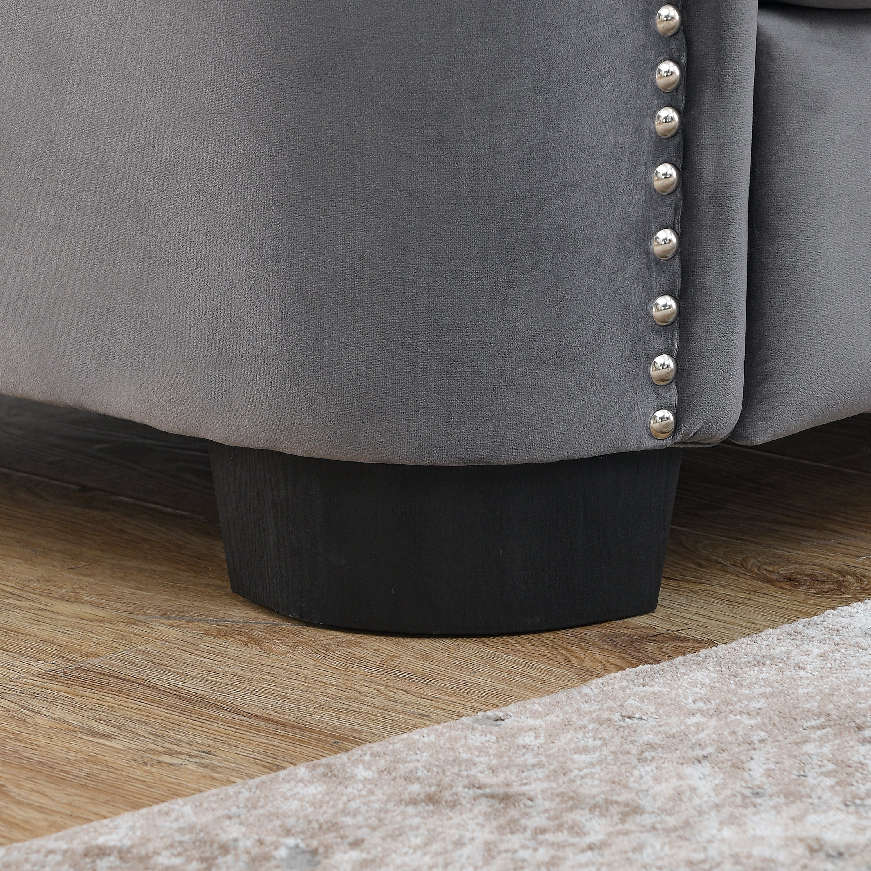 59-Inch Modern Chesterfield Velvet Sofa