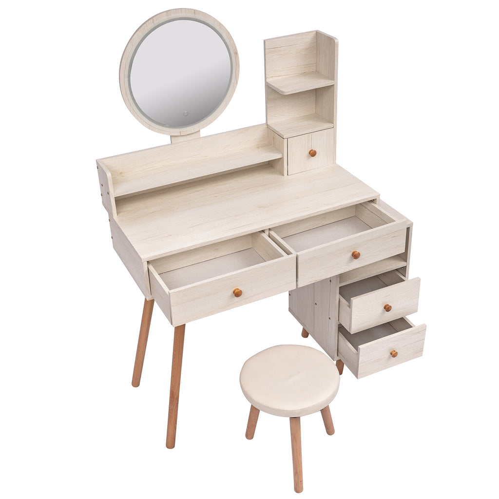 CRAZY ELF Stylish Vanity Table with Cushioned Stool