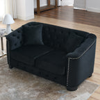 59-Inch Modern Chesterfield Velvet Sofa