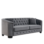 77-Inch Modern Chesterfield Velvet Sofa