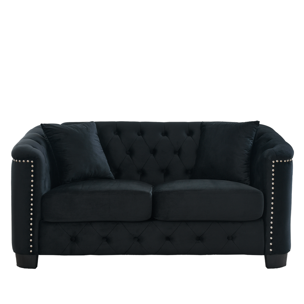 59-Inch Modern Chesterfield Velvet Sofa