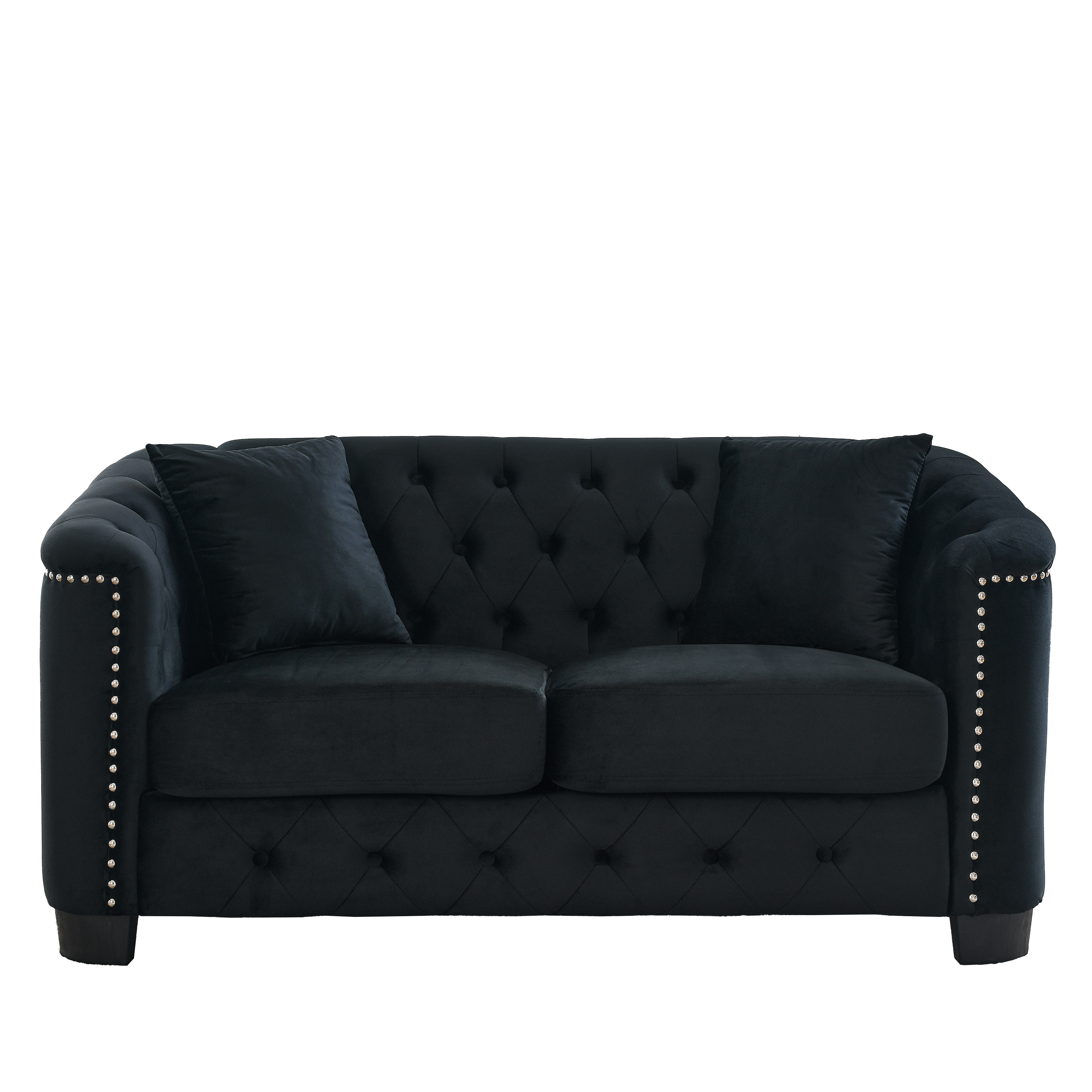 59-Inch Modern Chesterfield Velvet Sofa