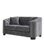 59-Inch Modern Chesterfield Velvet Sofa