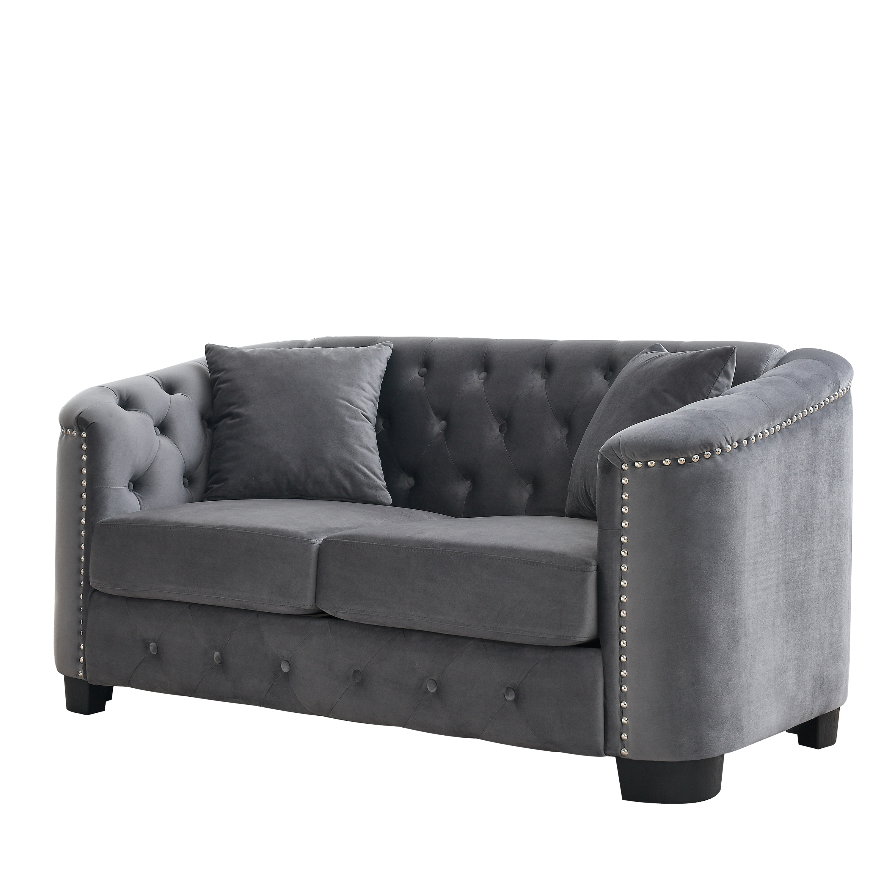 59-Inch Modern Chesterfield Velvet Sofa
