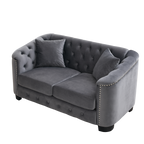 59-Inch Modern Chesterfield Velvet Sofa