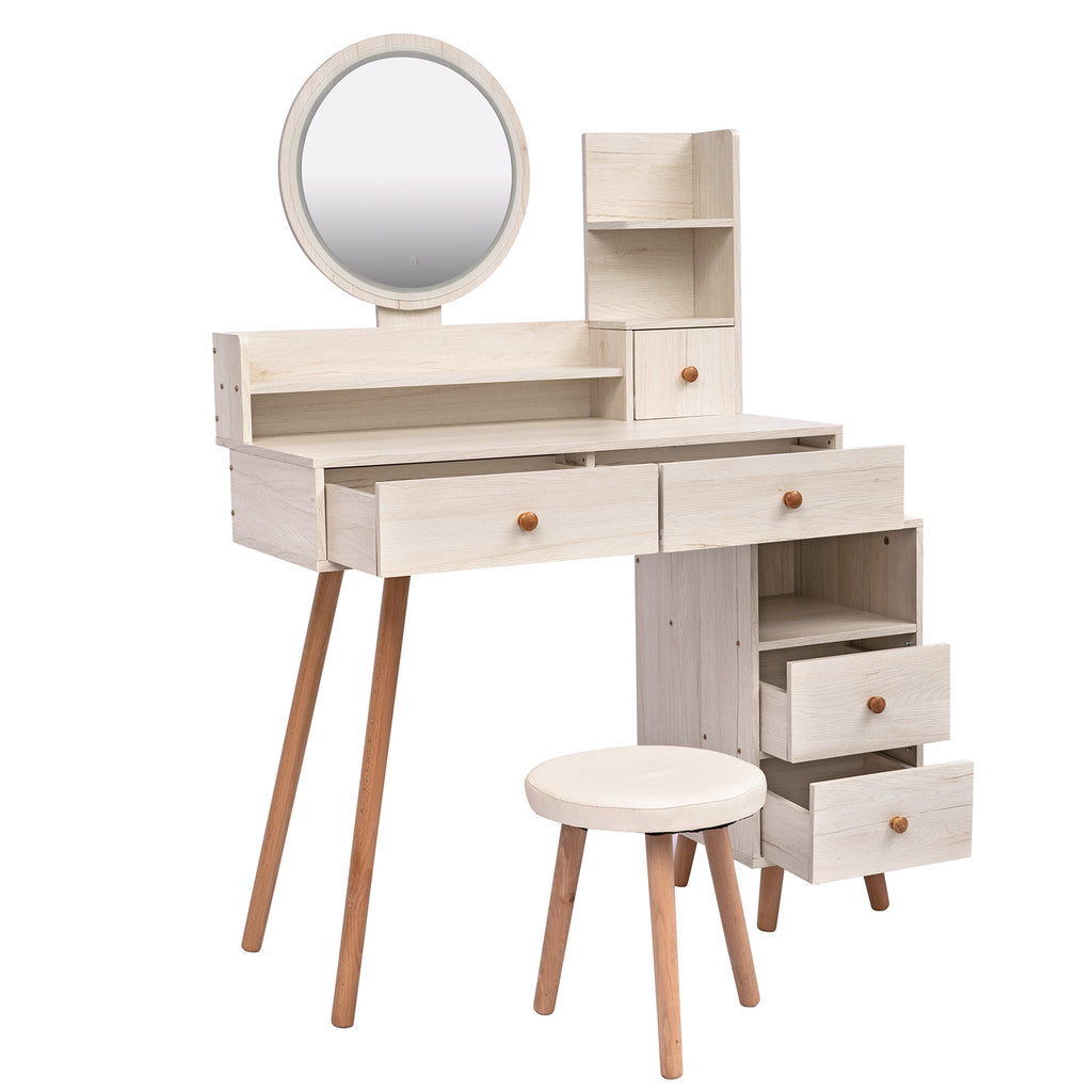 CRAZY ELF Stylish Vanity Table with Cushioned Stool