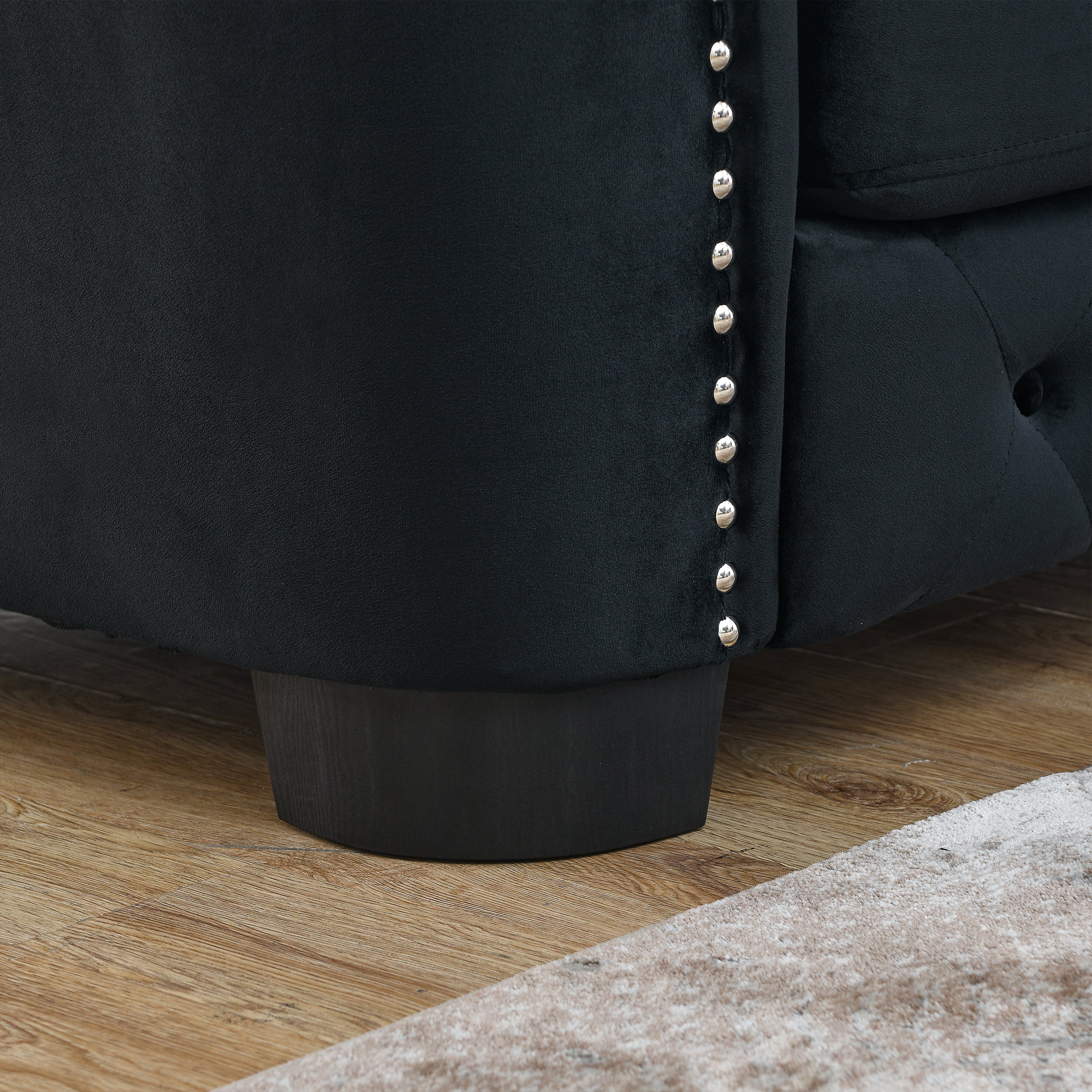 59-Inch Modern Chesterfield Velvet Sofa
