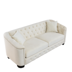 77-Inch Modern Chesterfield Velvet Sofa