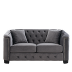 59-Inch Modern Chesterfield Velvet Sofa