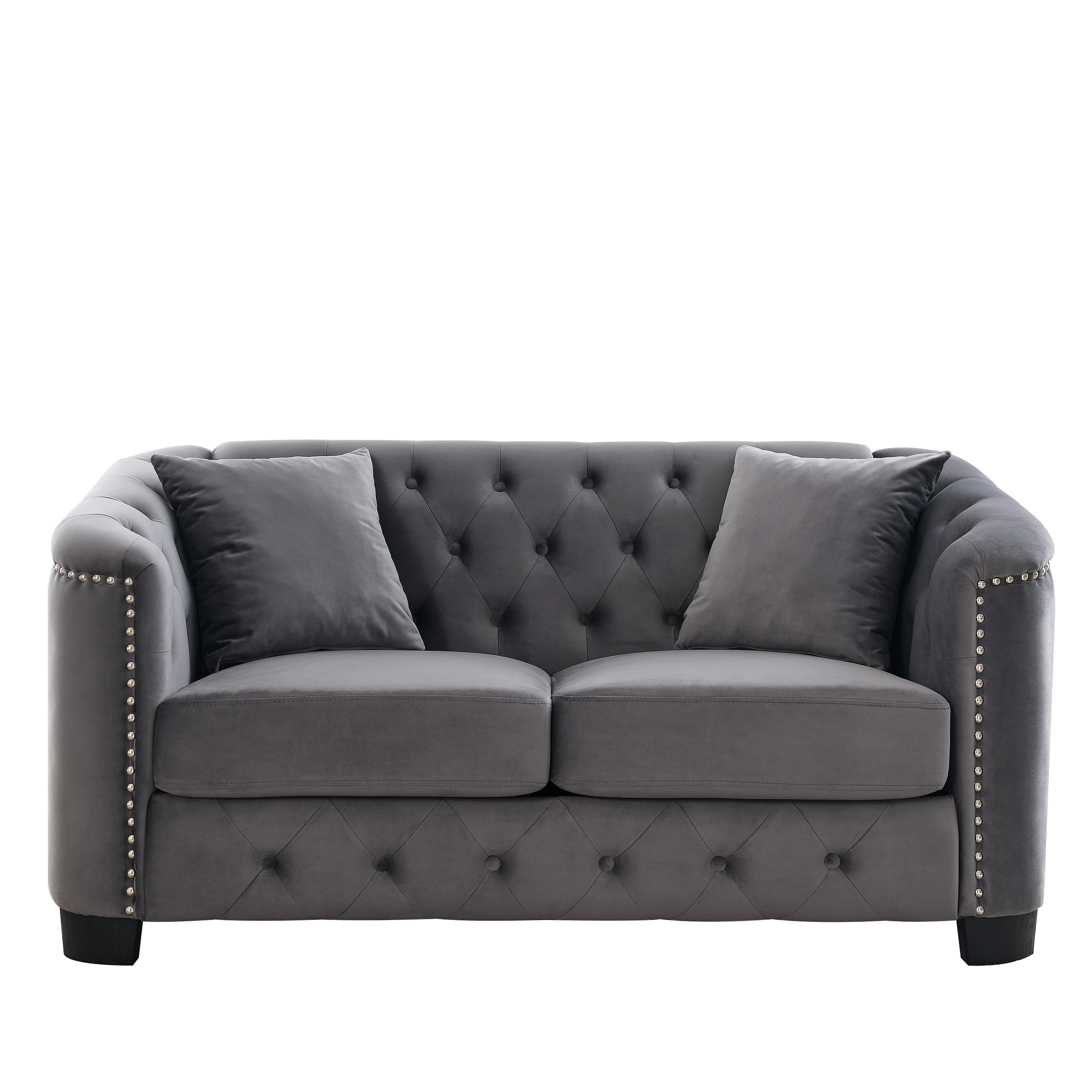 59-Inch Modern Chesterfield Velvet Sofa