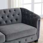 59-Inch Modern Chesterfield Velvet Sofa