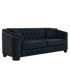 77-Inch Modern Chesterfield Velvet Sofa
