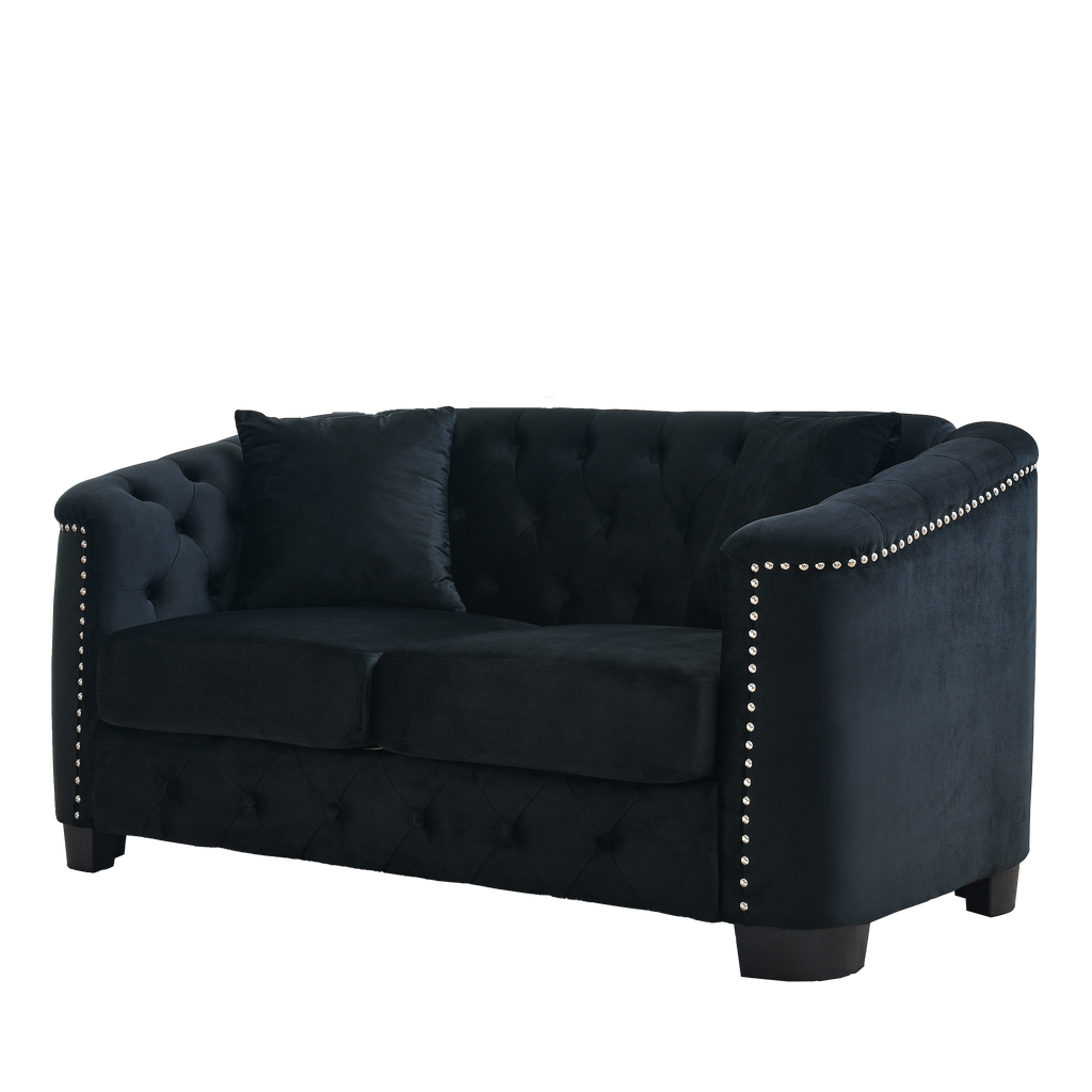 59-Inch Modern Chesterfield Velvet Sofa