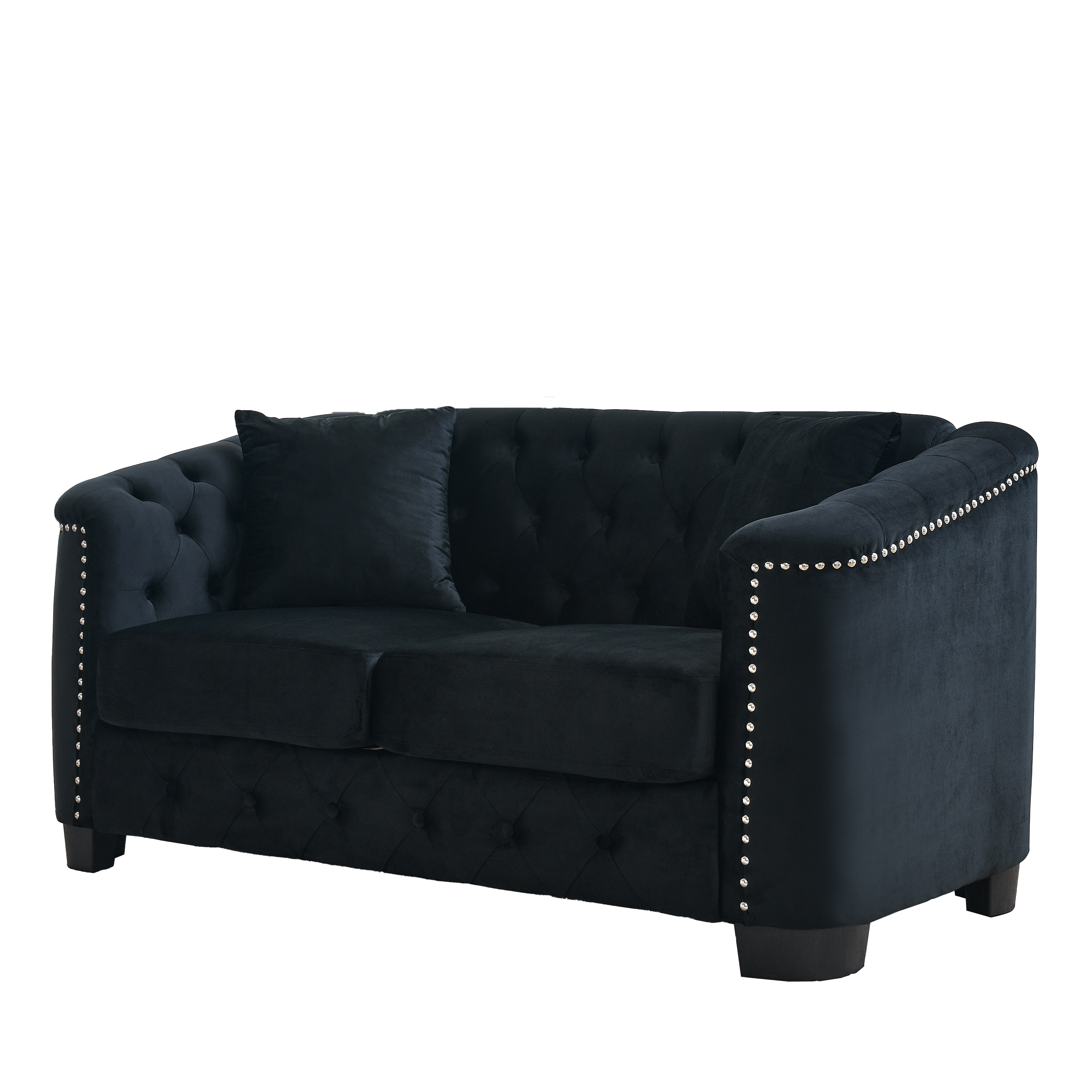 59-Inch Modern Chesterfield Velvet Sofa