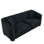 77-Inch Modern Chesterfield Velvet Sofa