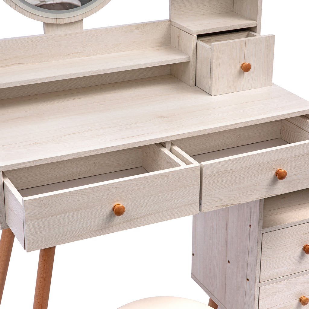CRAZY ELF Stylish Vanity Table with Cushioned Stool