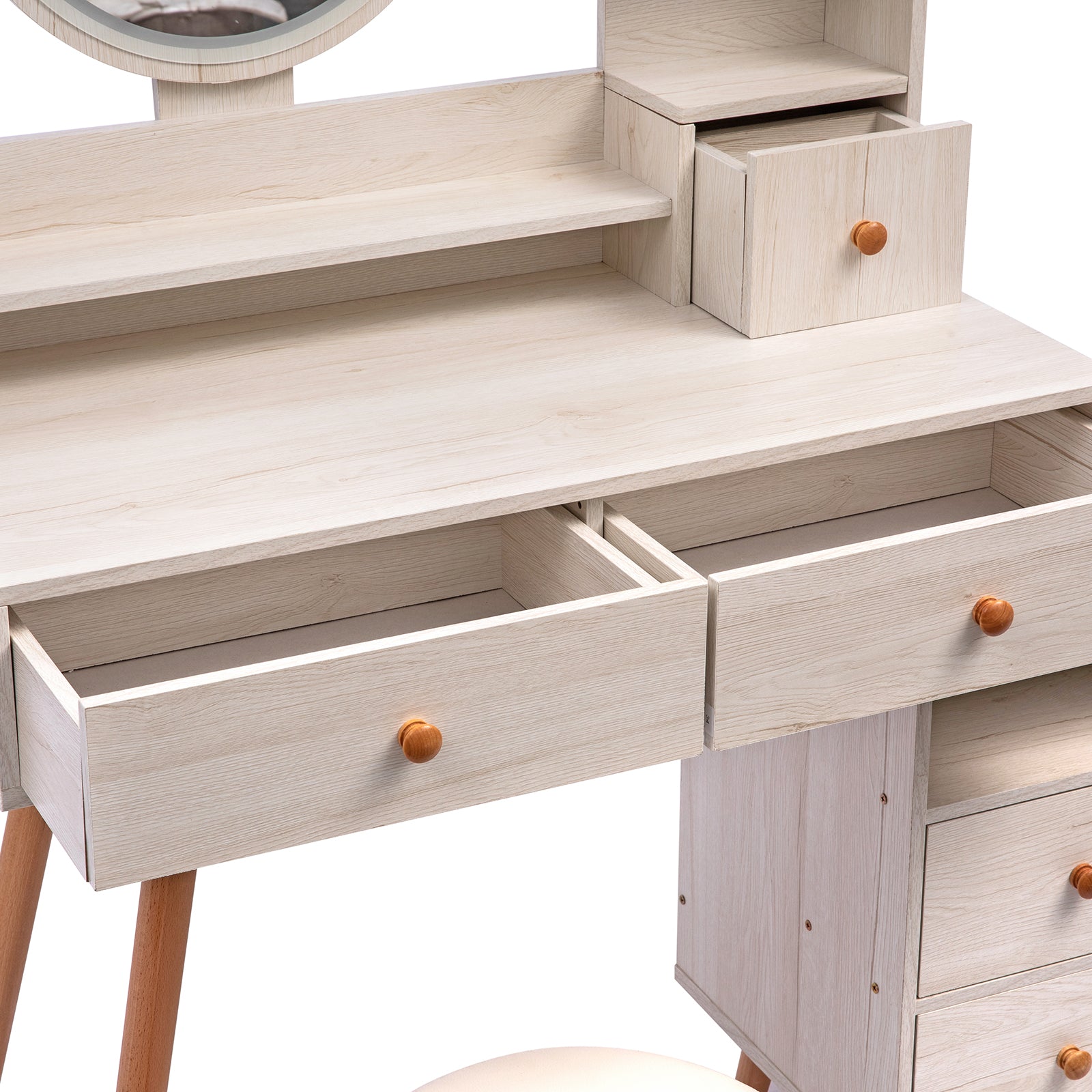 CRAZY ELF Stylish Vanity Table with Cushioned Stool