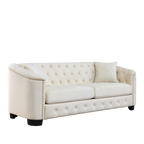 77-Inch Modern Chesterfield Velvet Sofa