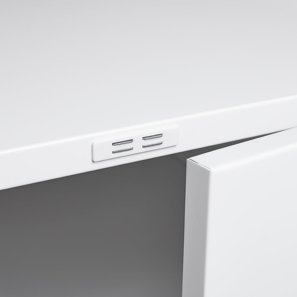 White Mobile Metal Printer Stand With Storage
