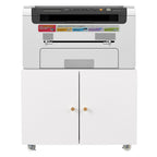 White Metal Printer Stand with Storage