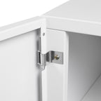 White Mobile Metal Printer Stand With Storage