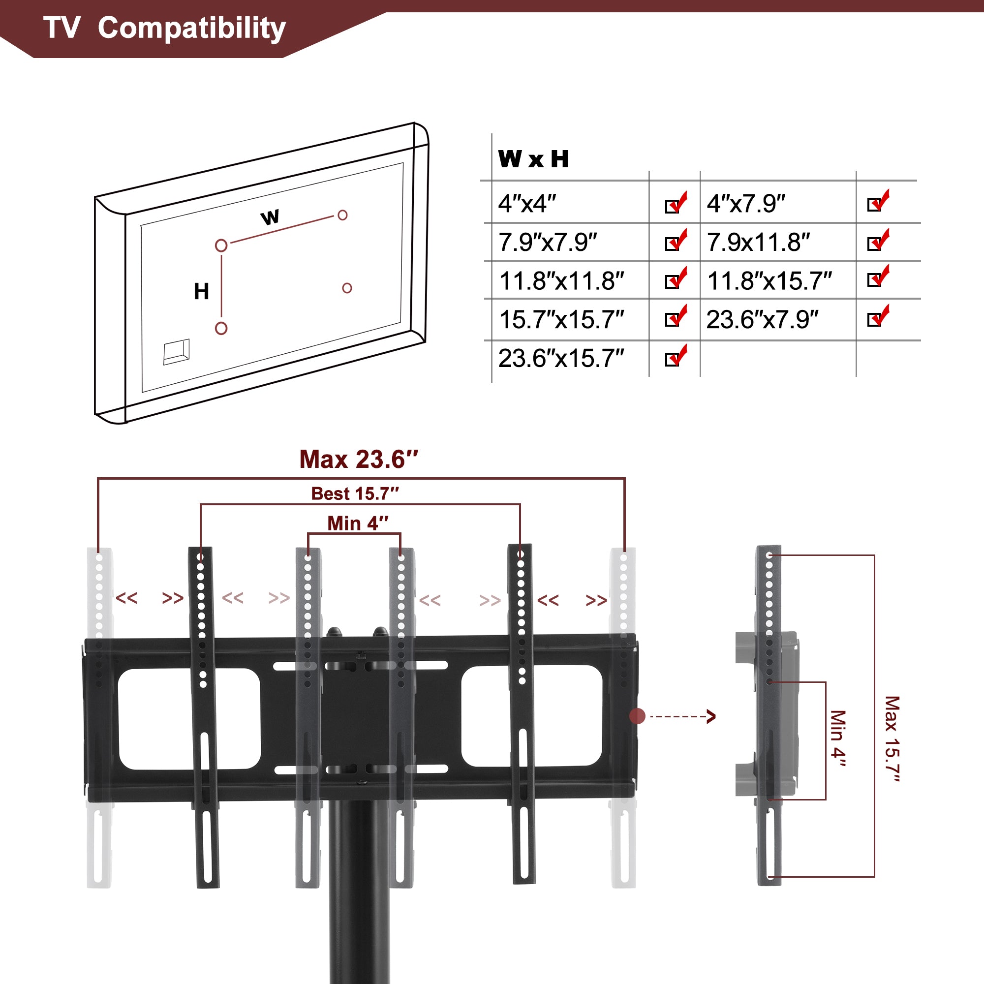 35.4 Inch TV & Entertainment Stand