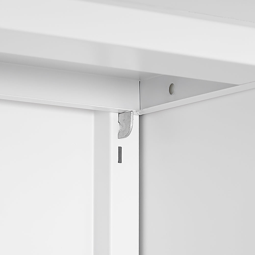 White Mobile Metal Printer Stand With Storage