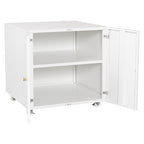White Mobile Metal Printer Stand With Storage