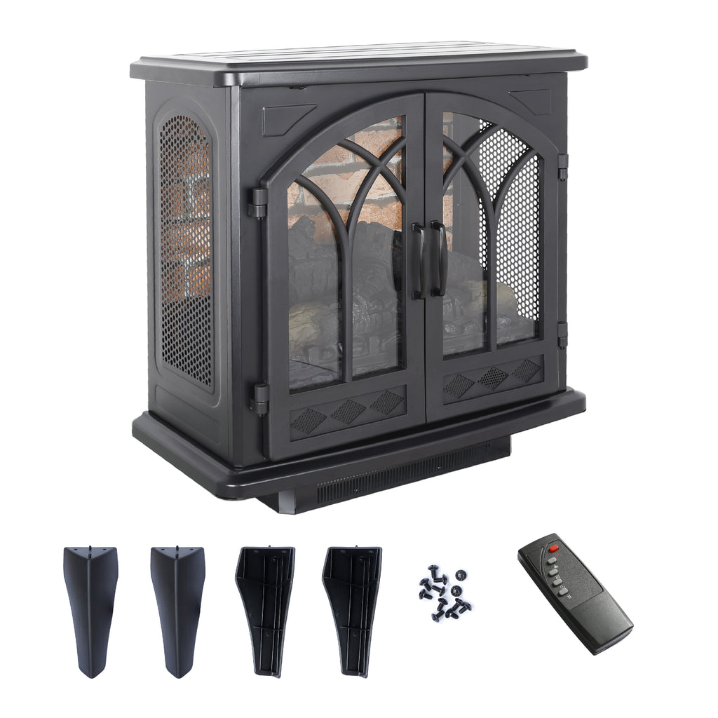 24 Inch 3D Flame Electric Infrared Quartz Fireplace Stove