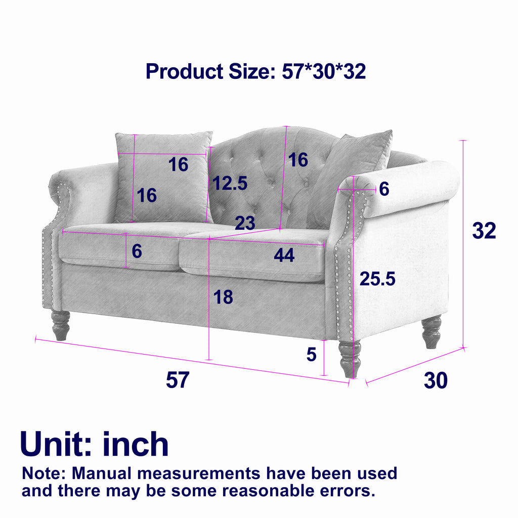 57" Chesterfield Sofa