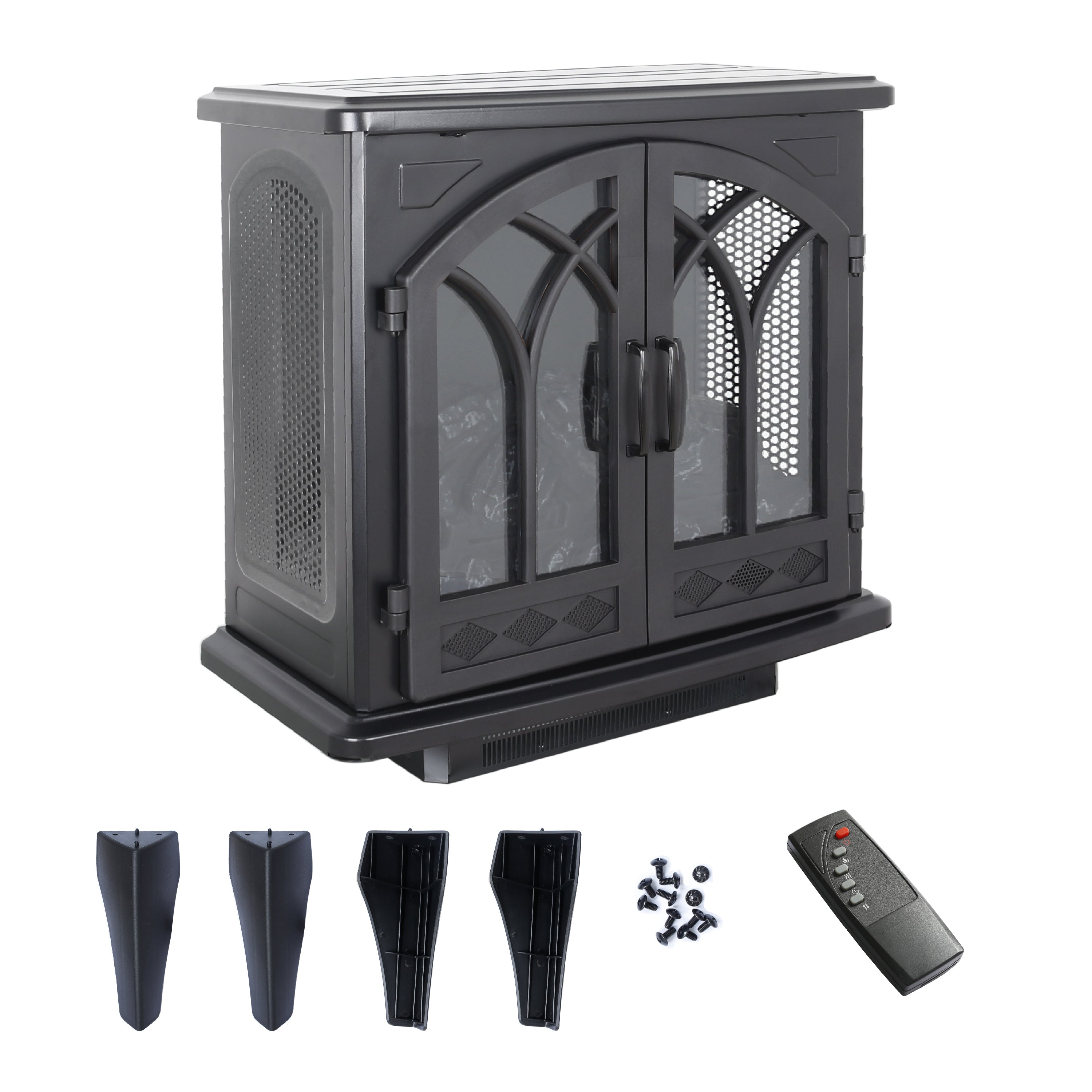24 Inch 3D Flame Electric Infrared Quartz Fireplace Stove