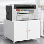 White Metal Printer Stand with Storage